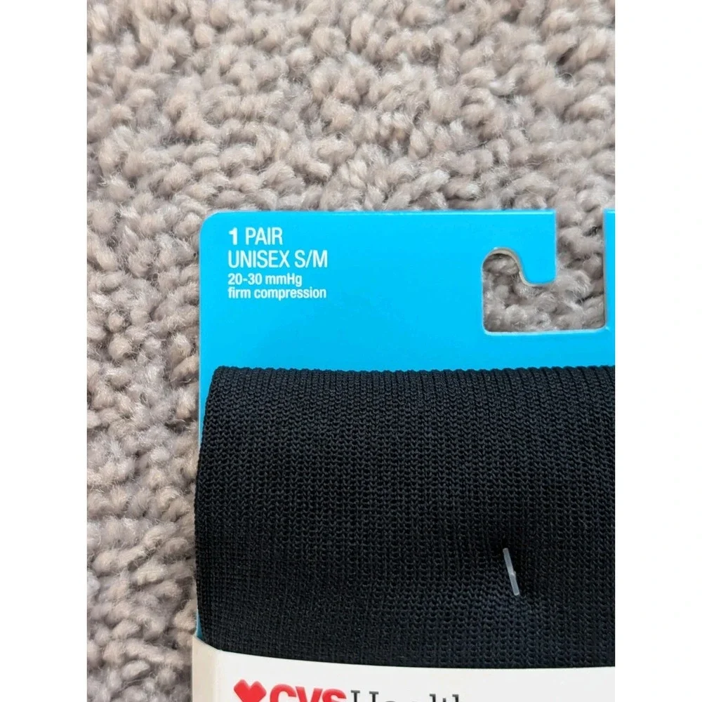 NWT CVS Health Firm Compression Socks Over the Calf Black Unisex Size S/M